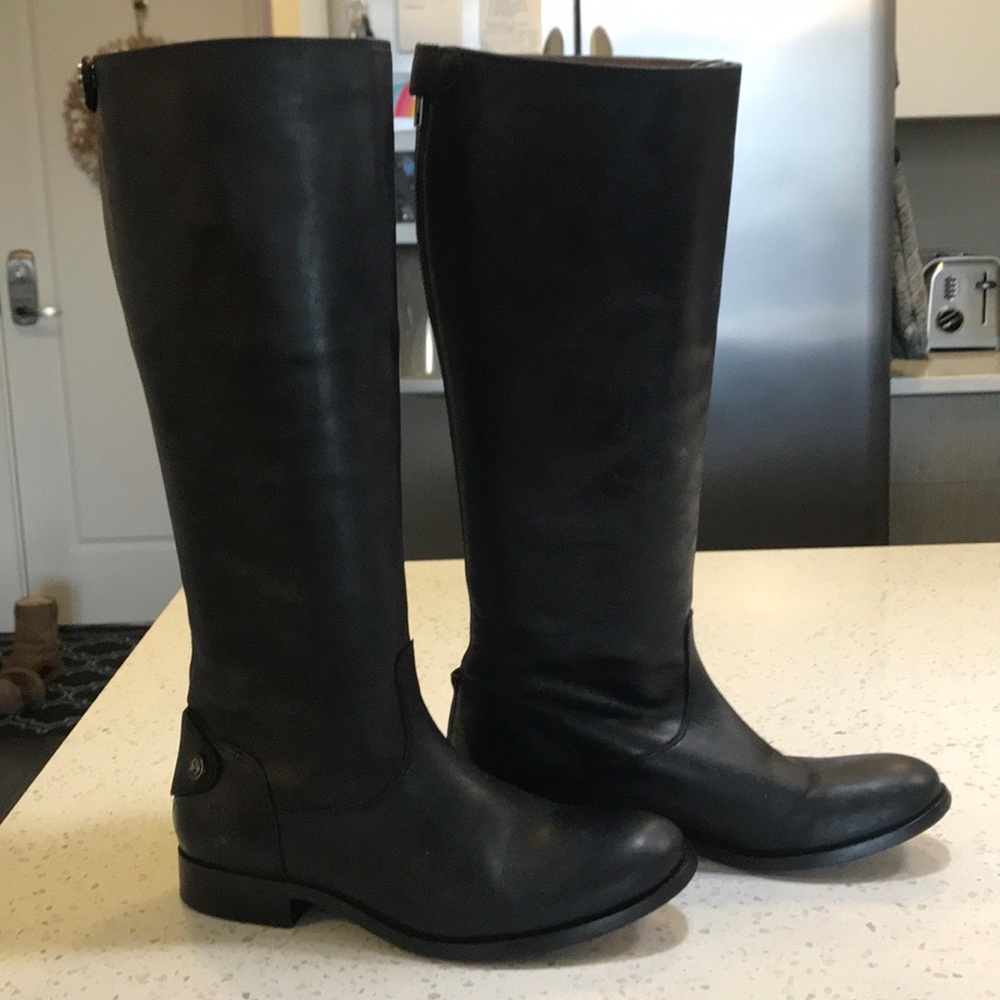 Frye Melissa Button-Back Zip Tall Boots - Leather